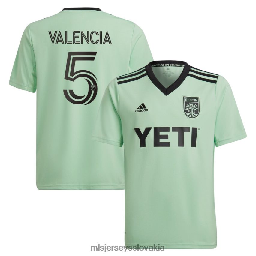dres sk MLS Jerseys deti austin fc jhojan valencia adidas mint 2022 súprava sentimiento replika hráčskeho dresu P8Z42N1455