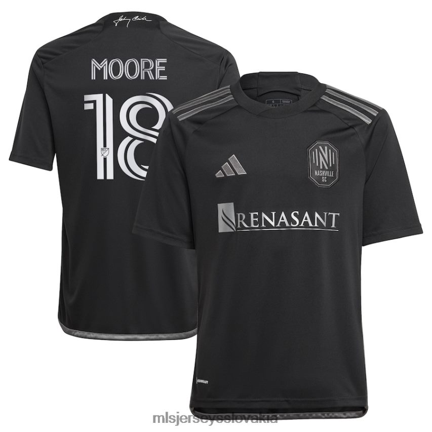 dres sk MLS Jerseys deti nashville sc shaq moore adidas black 2023 muž v čiernej súprave replika hráčskeho dresu P8Z42N1080