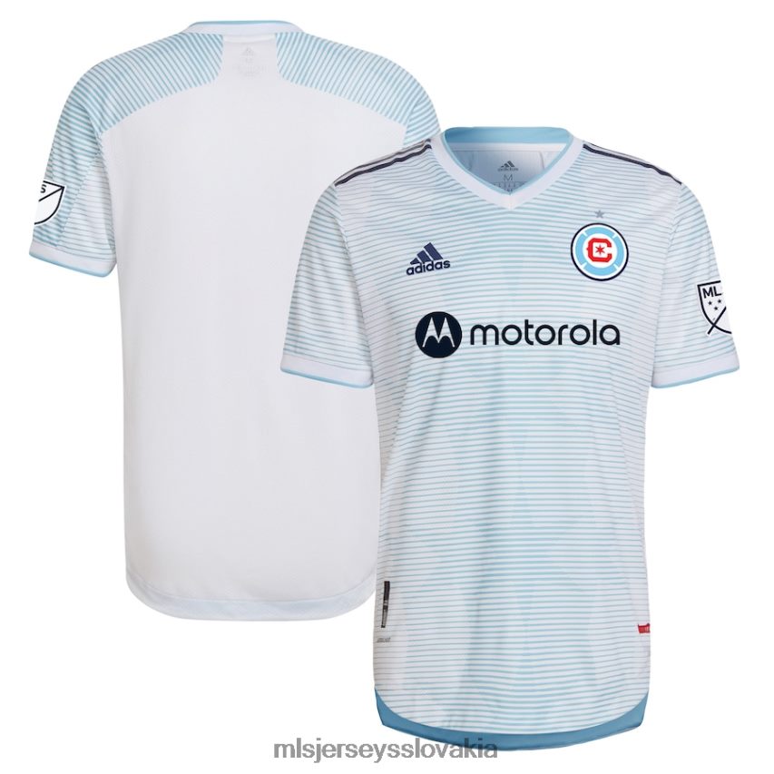 dres sk MLS Jerseys muži chicago fire adidas white 2022 kit autentický prázdny dres P8Z42N609