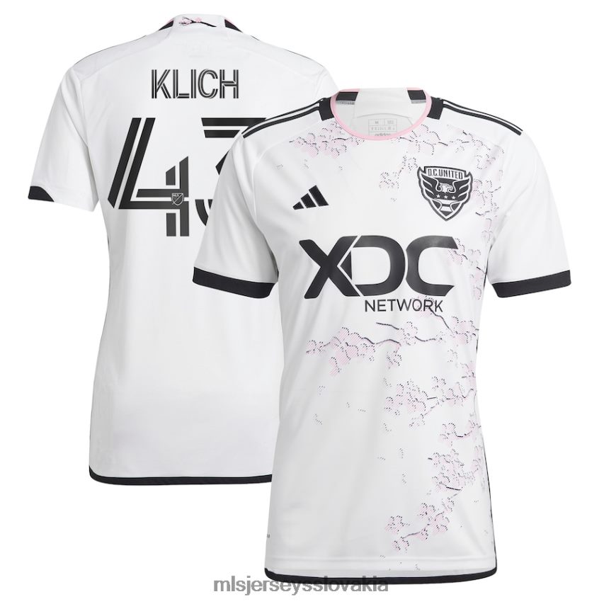 dres sk MLS Jerseys muži d.c. united mateusz klich adidas white 2023 the cherry bloss kit replika hráčskeho dresu P8Z42N189