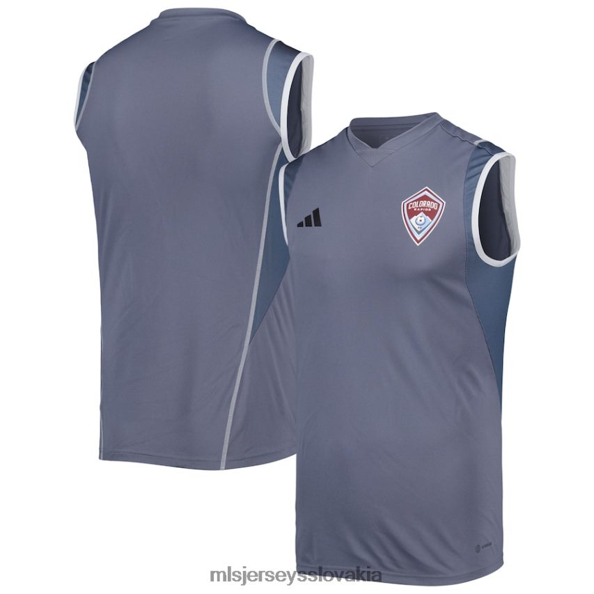 dres sk MLS Jerseys muži Colorado rapids adidas grey 2023 tréningový dres bez rukávov na ihrisko P8Z42N1177