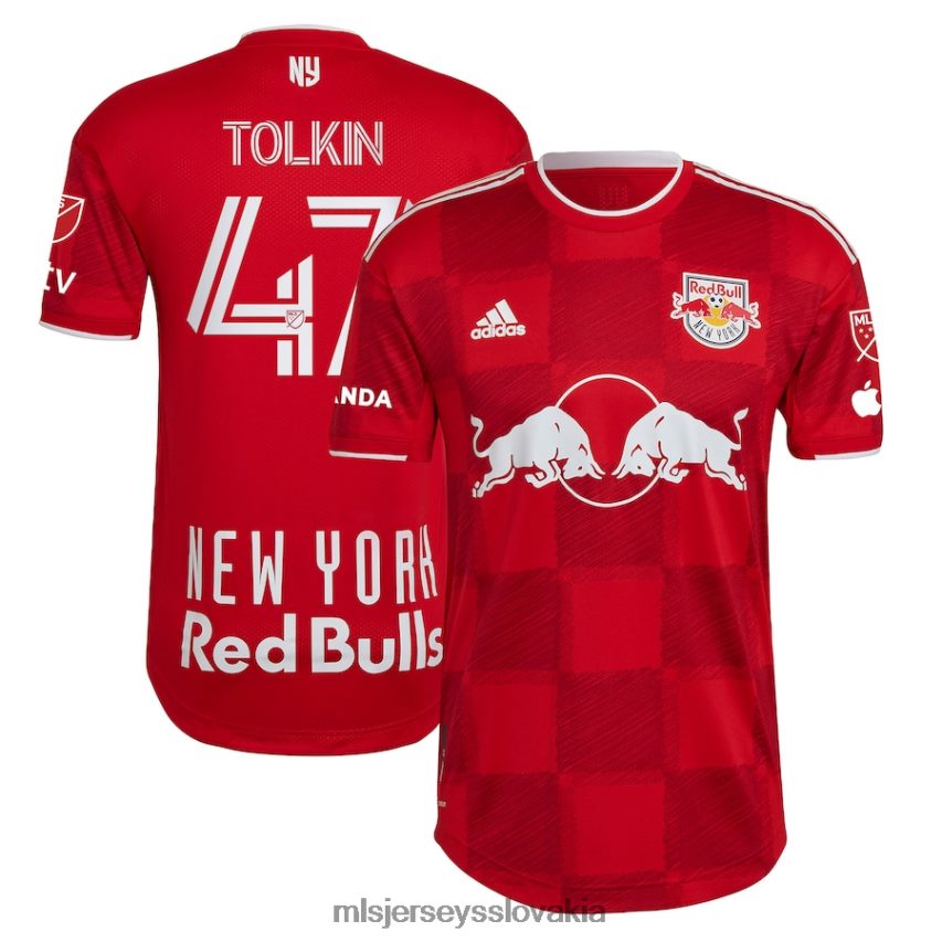 dres sk MLS Jerseys muži new york red bulls john tolkin adidas červený 2023 autentický hráčsky dres 1ritmo P8Z42N593