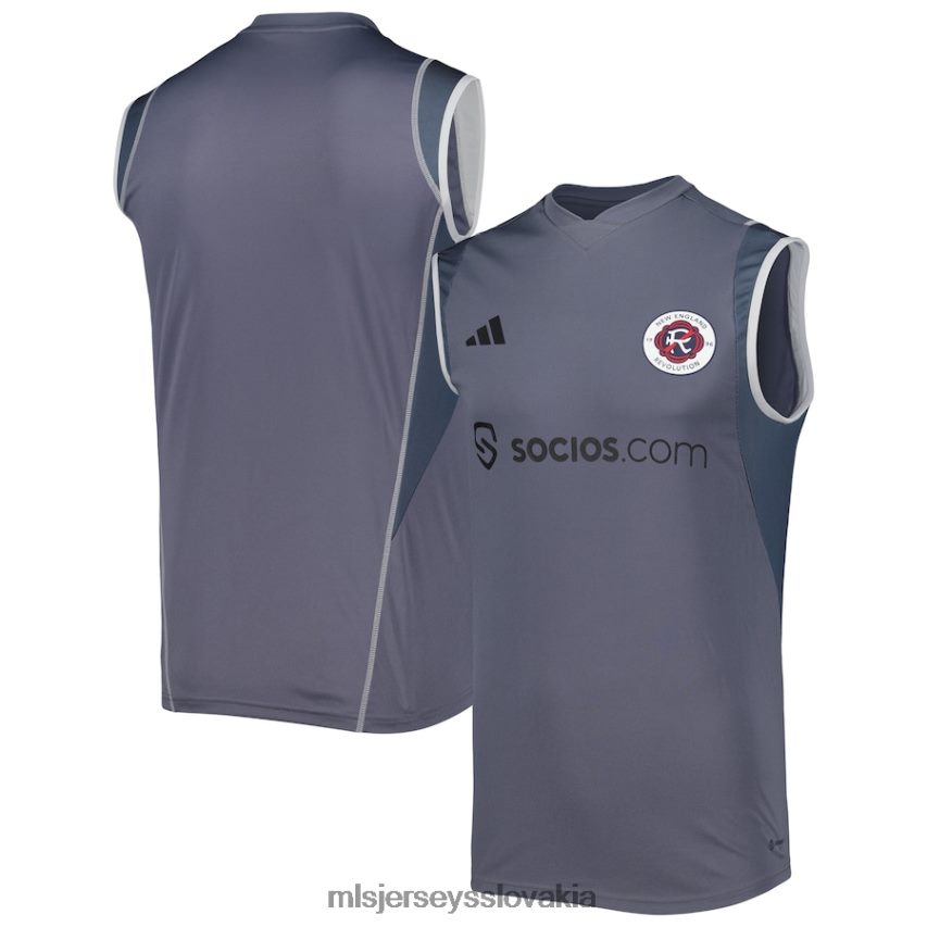 dres sk MLS Jerseys muži nová anglická revolúcia adidas grey 2023 tréningový dres bez rukávov na ihrisko P8Z42N573