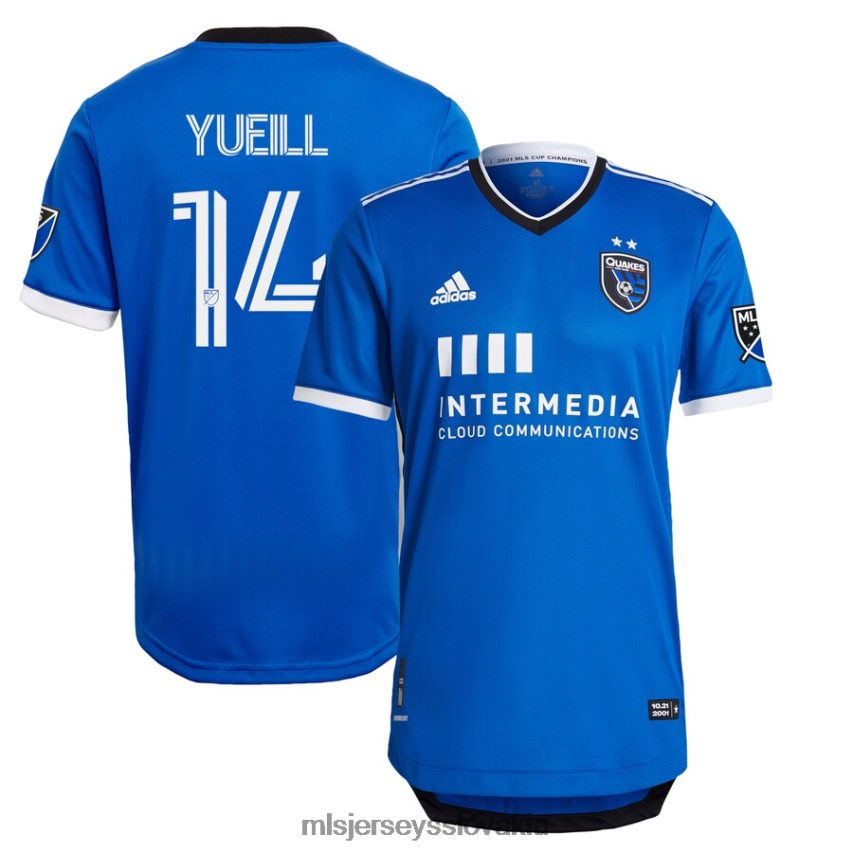 dres sk MLS Jerseys muži san jose zemetrasenia jackson yueill adidas modrý primárny autentický hráčsky dres 2021 P8Z42N1414
