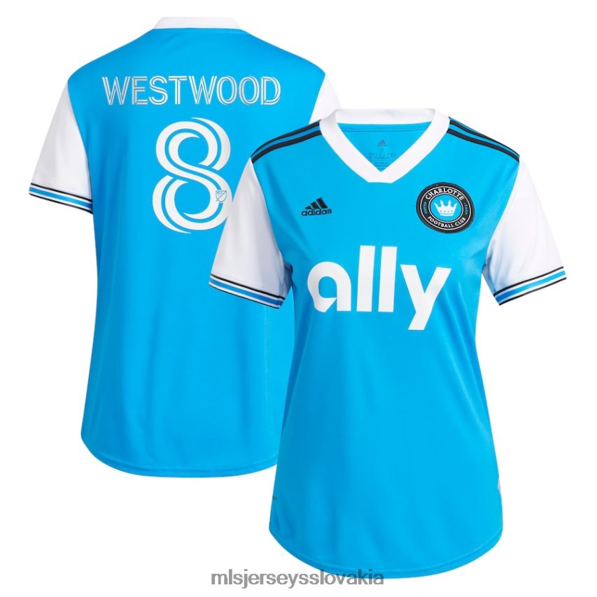 dres sk MLS Jerseys ženy charlotte fc ashley westwood adidas blue 2023 novo razená replika hráčskeho dresu P8Z42N1278